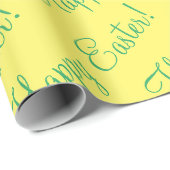 Happy Easter Script Yellow Spring Gift Cadeaupapier (Rol Hoek)