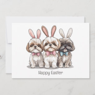 Happy Easter Shih Tzu Dogs Feestdagenkaart