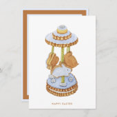 Happy Easter Shortbrood Cookie Carousel Feestdagenkaart (Voorkant / Achterkant)