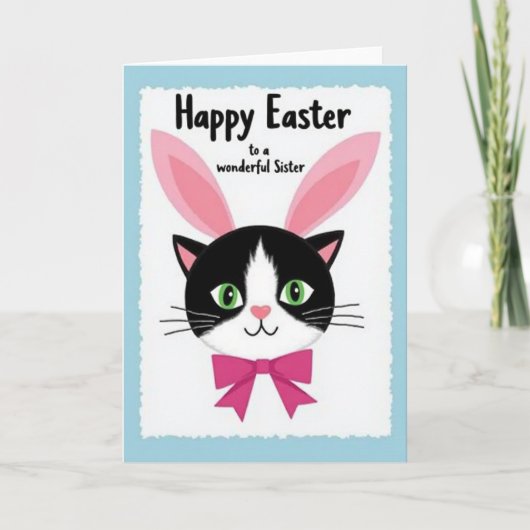 Happy Easter Sister Cat Card Kaart (Voorkant)