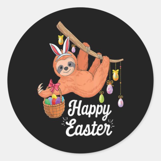 Happy Easter Sloth sticker (Devant)