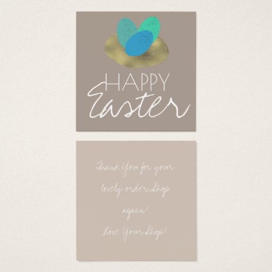 Happy Easter Speckled Egg Easter Nest Thank You (Devant & derrière)