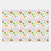 Happy Easter Spring Bloemen Easter Eggs Baskets Inpakpapier Vel (Voorkant 2)