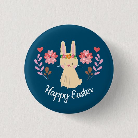 Happy Easter Spring Bunny Ronde Button 3,2 Cm (Voorkant)