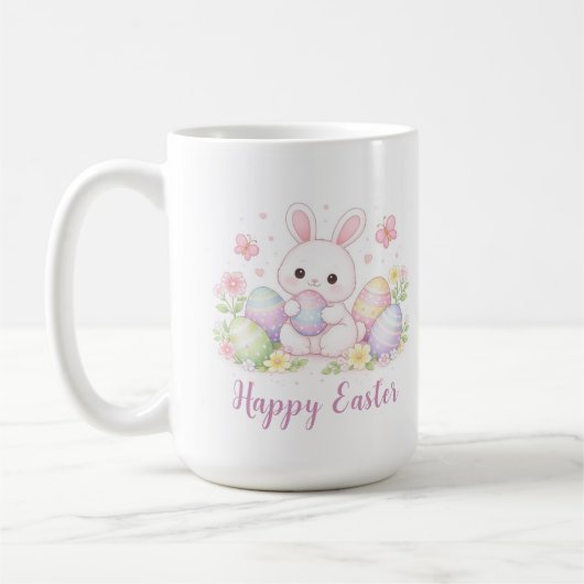 Happy Easter Spring Design - Cute Easter Bunny Koffiemok (Links)