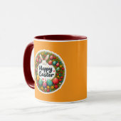 Happy Easter – Spring Floral Circle caneca Mok (Voorkant links)