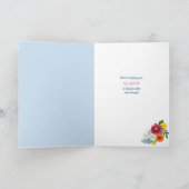 Happy Easter Spring Floral Wreath Bunny Feestdagen Kaart (Binnen)