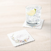 Happy Easter Spring Flower Wreate Kartonnen Onderzetters (Insitu)