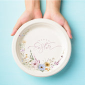 Happy Easter Spring Flower Wreate Papieren Bordje