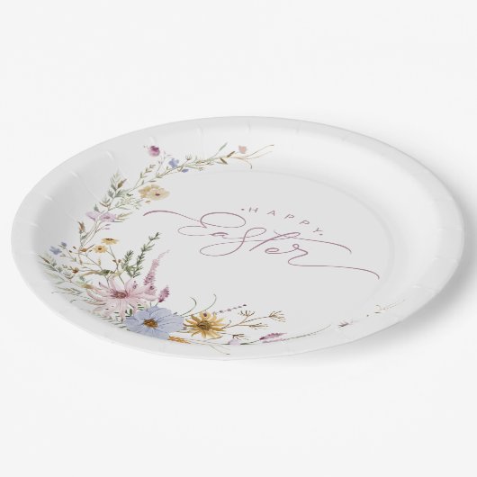 Happy Easter Spring Flower Wreate Papieren Bordje (Gekanteld)