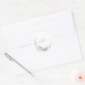 Happy Easter Spring Flower Wreate Ronde Sticker (Envelop)