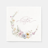Happy Easter Spring Flower Wreate Servet (Voorkant)