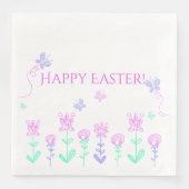 Happy Easter Spring Garden Paper Napkins Servetten (Voorkant)