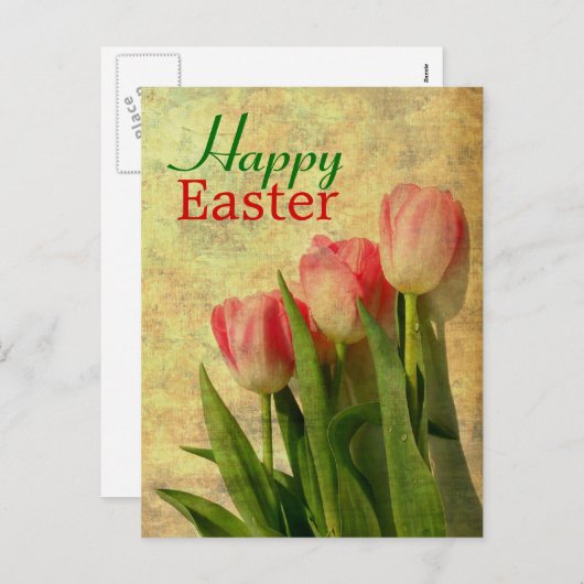 Happy Easter Spring Tulpen Briefkaarten (Voorkant / Achterkant)