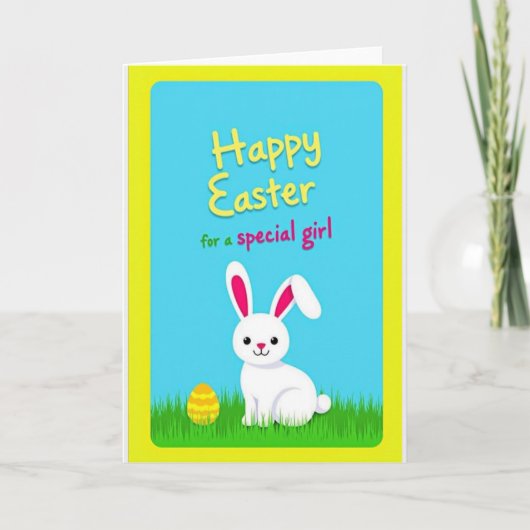 Happy Easter Striped Egg Card Kaart (Voorkant)