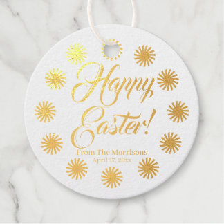 Happy Easter sun border aangepaste script vrolijk  Bedankjes Labels
