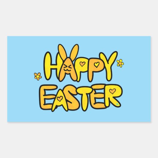 Happy Easter Sunny Springtime Rechthoekige Sticker (Voorkant)