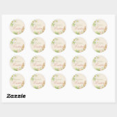Happy Easter Sweet Bunny Waterverf Bloemen Ronde Sticker (Vel)