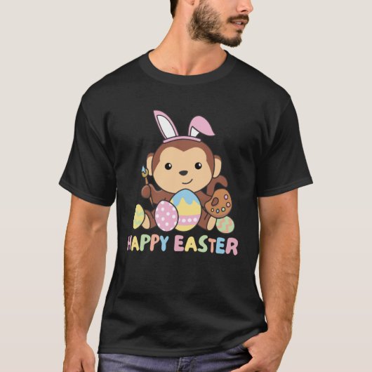 Happy Easter Sweet Monkey For Easter With Easter E T-shirt (Voorkant)