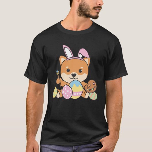 Happy Easter Sweet Shiba Inu For Easter With Easte T-shirt (Voorkant)
