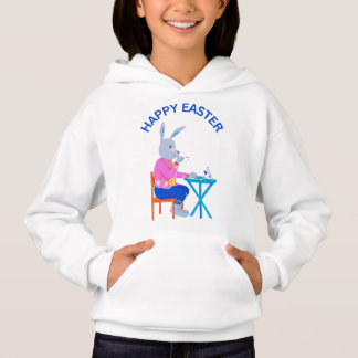 Happy Easter Tea Bunny Kinder Hoodie