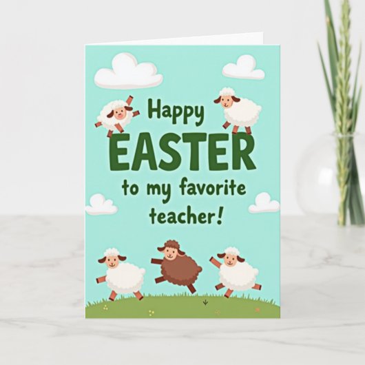 Happy Easter Teacher Spring Card Kaart (Voorkant)