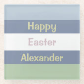 Happy Easter-tekst Glazen Onderzetter (Voorkant)