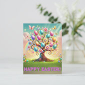 Happy Easter Tree Holiday Briefkaart (Staand voorkant)