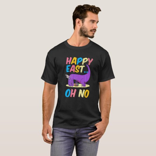 Happy Easter Trex Dinosaur Easter Bunny Easter Egg T-shirt (Voorkant volledig)