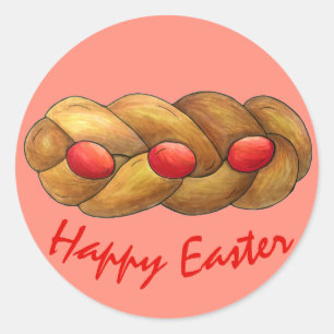 Happy Easter Tsoureki Grieks Armeens Holiday Bread Ronde Sticker