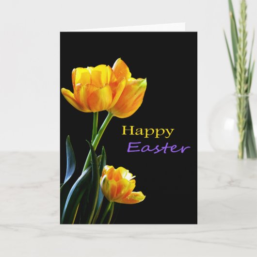 Happy Easter Tulips-kaart Feestdagen Kaart (Voorkant)