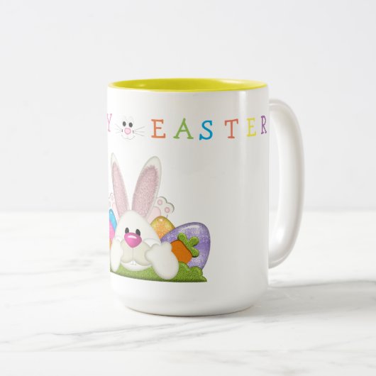 Happy Easter Tweekleurige Koffiemok (Voorkant rechts)
