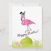 Happy Easter uit Florida Flamingo Bunny Ears Feestdagenkaart (Voorkant)