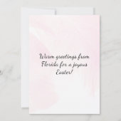 Happy Easter uit Florida Flamingo Bunny Ears Feestdagenkaart (Achterkant)