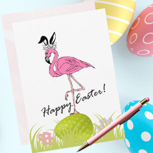 Happy Easter uit Florida Flamingo Bunny Ears Feestdagenkaart