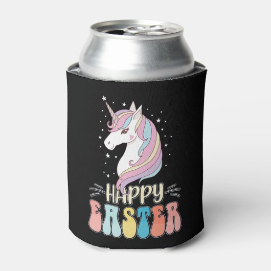 Happy Easter Unicorn Bunny Rabbit Eggs Blikjeskoeler (Blikje Voorkant)