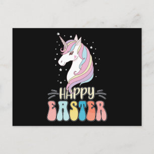 Happy Easter Unicorn Bunny Rabbit Eggs Briefkaart