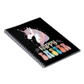 Happy Easter Unicorn Bunny Rabbit Eggs Notitieboek (Rechterzijde)