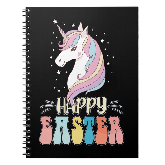 Happy Easter Unicorn Bunny Rabbit Eggs Notitieboek (Voorkant)