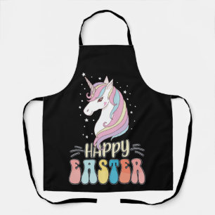 Happy Easter Unicorn Bunny Rabbit Eggs Schort