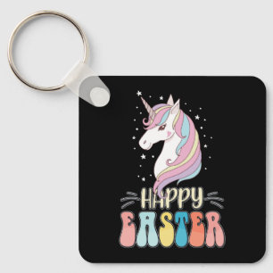 Happy Easter Unicorn Bunny Rabbit Eggs Sleutelhanger