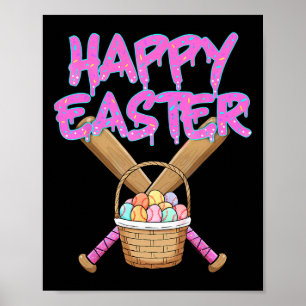 Happy Easter Verkoop aan Ice Cream Drip met Egg Sk Poster