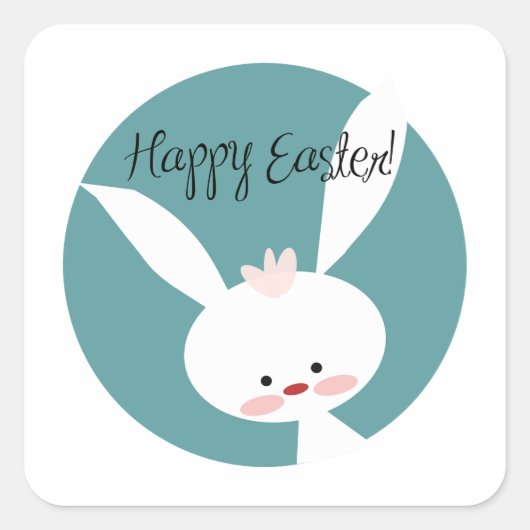 Happy Easter Vierkante Sticker (Voorkant)