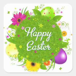 Happy Easter Vierkante Sticker