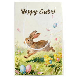 Happy Easter Vintage Bunny Spring Illustration Medium Cadeauzakje