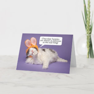 Happy Easter voor iedereen Schattige Cat in Buny E Feestdagen Kaart