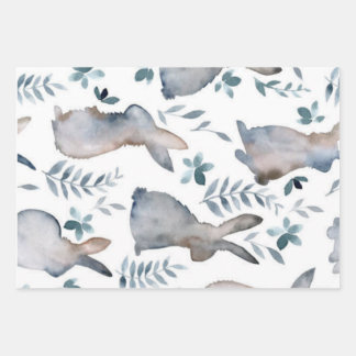 Happy Easter Wall Art Print Bunnies Inpakpapier Vel