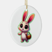 Happy Easter Watercolor Bunny Keramisch Ornament (Rechts)