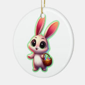 Happy Easter Watercolor Bunny Keramisch Ornament (Links)
