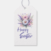 Happy Easter waterverf Spring Flower Bouquet Cadeaulabel (Voorkant)